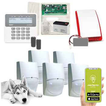 ZESTAW ALARMOWY SATEL PERFECTA-IP 32-WRL 5 CZUJEK SWAN QUAD + PRF-LCD-WRL + SYRENA MSP-300 R